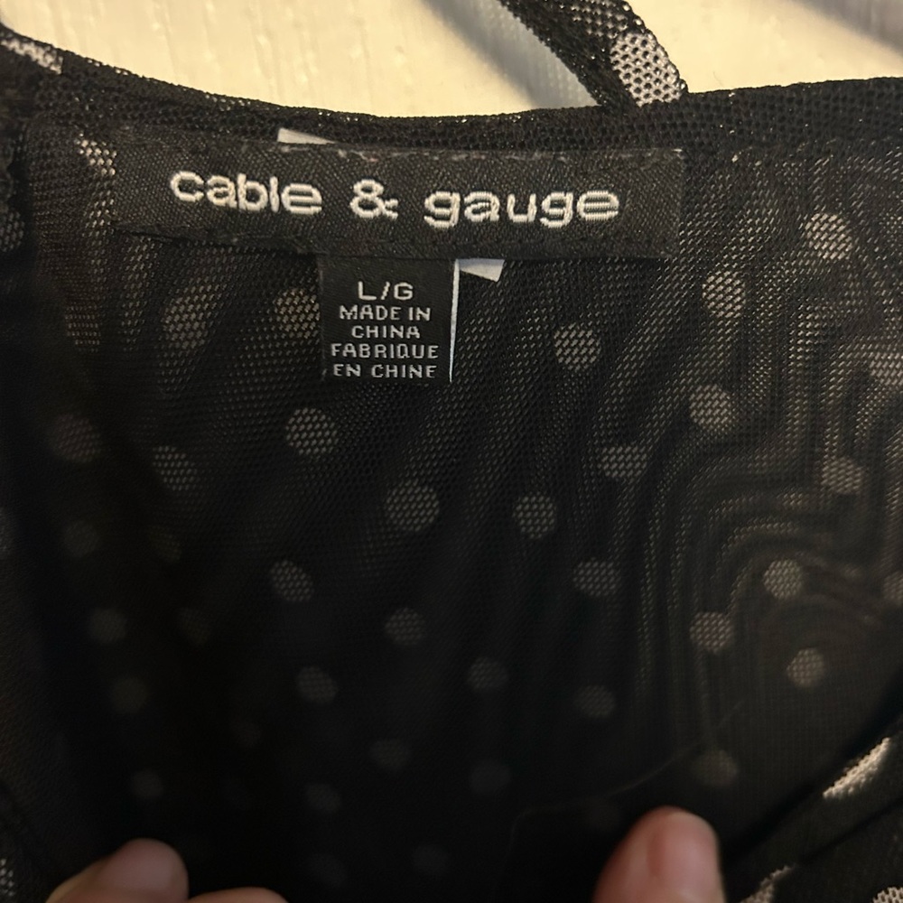 Cable & Gauge Black and White Polka Dot Top - Picture 3 of 3